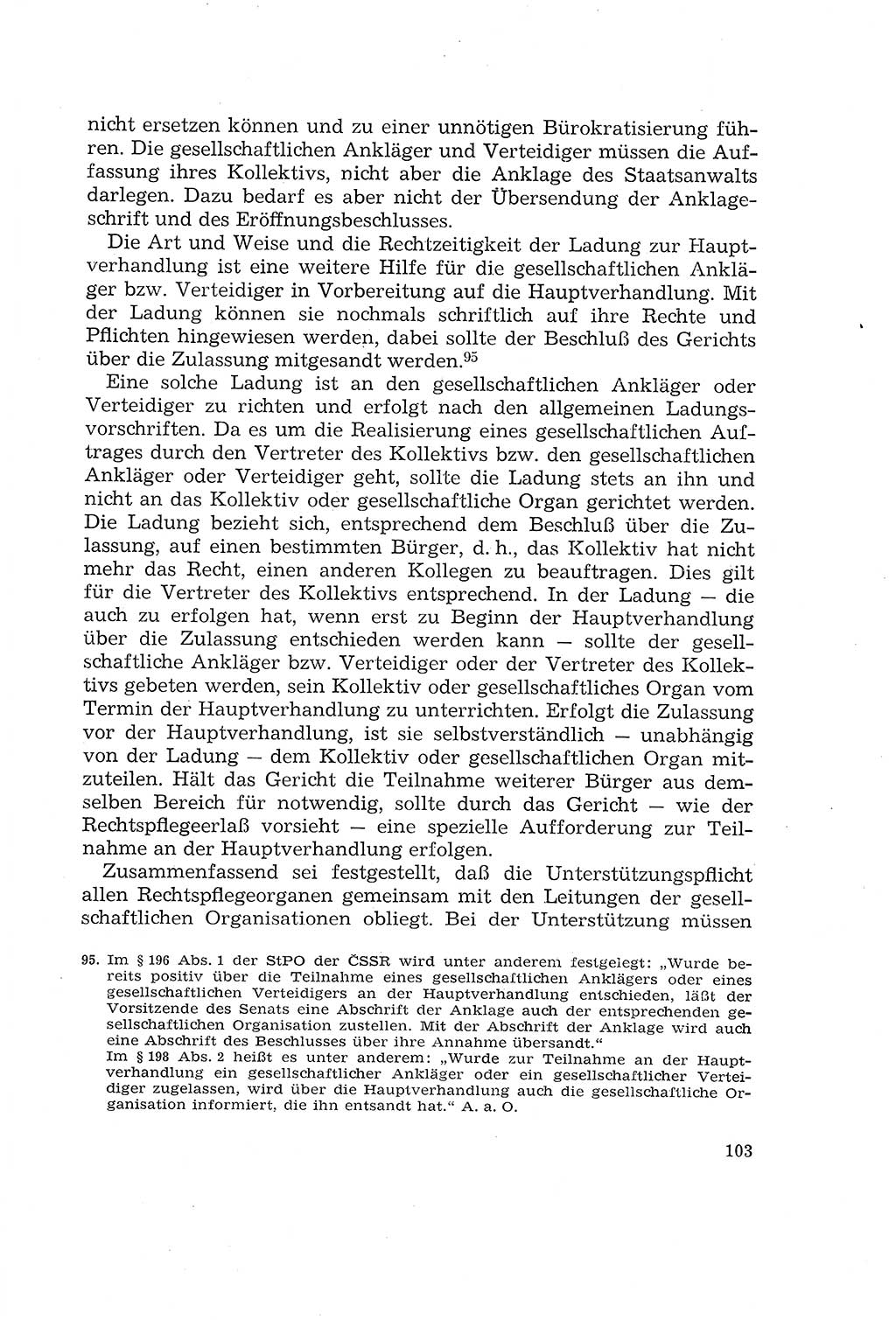 Die Mitwirkung der Werktätigen am Strafverfahren [Deutsche Demokratische Republik (DDR)] 1966, Seite 103 (Mitw. Str.-Verf. DDR 1966, S. 103)
