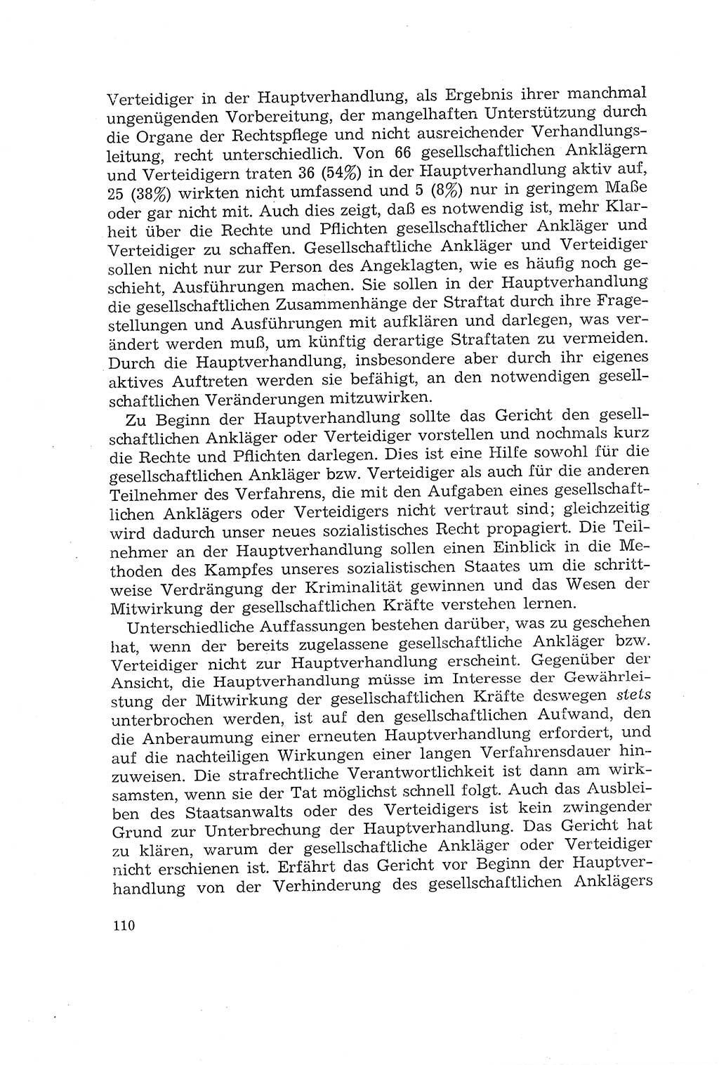 Die Mitwirkung der Werktätigen am Strafverfahren [Deutsche Demokratische Republik (DDR)] 1966, Seite 110 (Mitw. Str.-Verf. DDR 1966, S. 110)