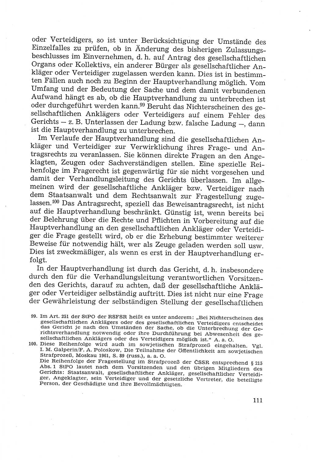 Die Mitwirkung der Werktätigen am Strafverfahren [Deutsche Demokratische Republik (DDR)] 1966, Seite 111 (Mitw. Str.-Verf. DDR 1966, S. 111)