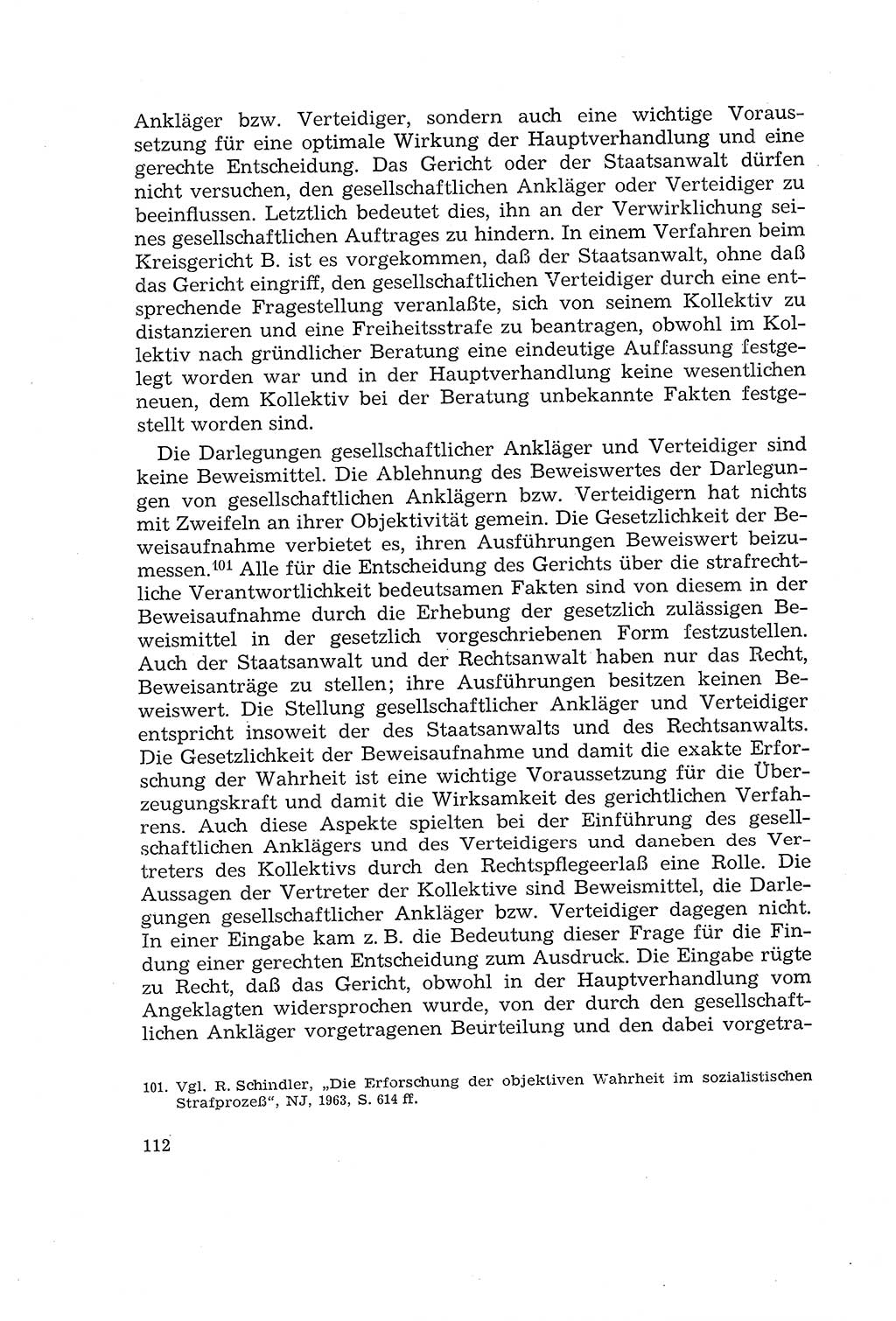 Die Mitwirkung der Werktätigen am Strafverfahren [Deutsche Demokratische Republik (DDR)] 1966, Seite 112 (Mitw. Str.-Verf. DDR 1966, S. 112)
