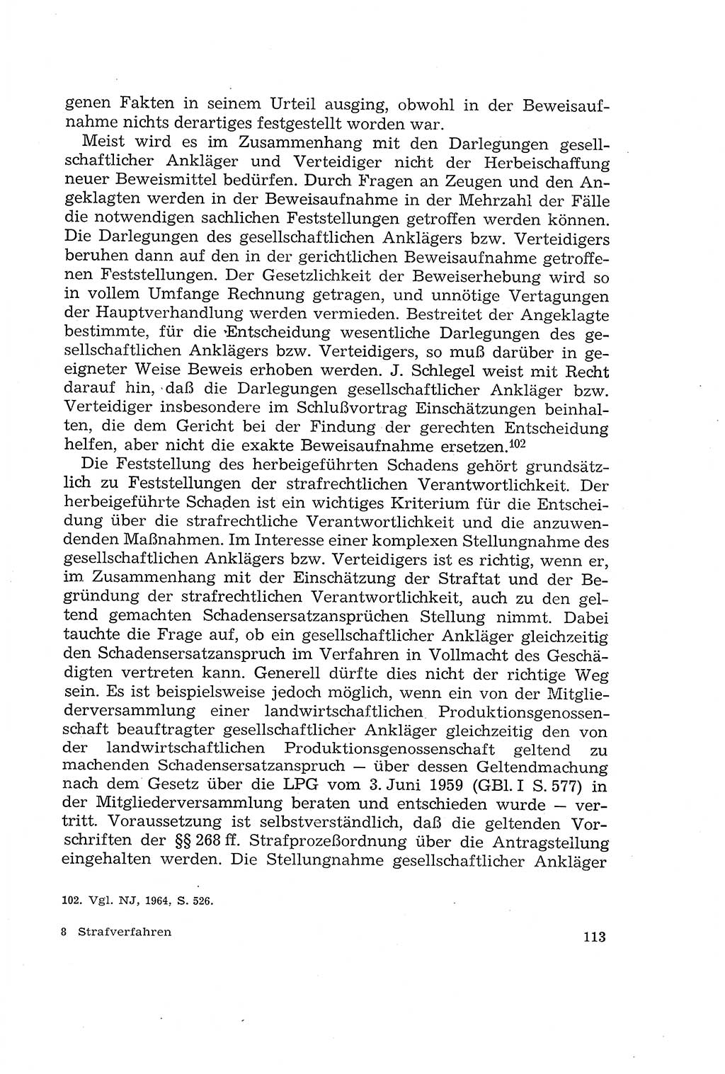 Die Mitwirkung der Werktätigen am Strafverfahren [Deutsche Demokratische Republik (DDR)] 1966, Seite 113 (Mitw. Str.-Verf. DDR 1966, S. 113)