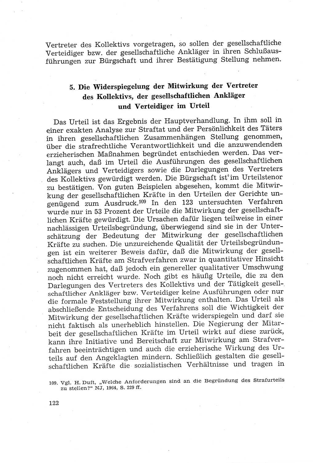 Die Mitwirkung der Werktätigen am Strafverfahren [Deutsche Demokratische Republik (DDR)] 1966, Seite 122 (Mitw. Str.-Verf. DDR 1966, S. 122)