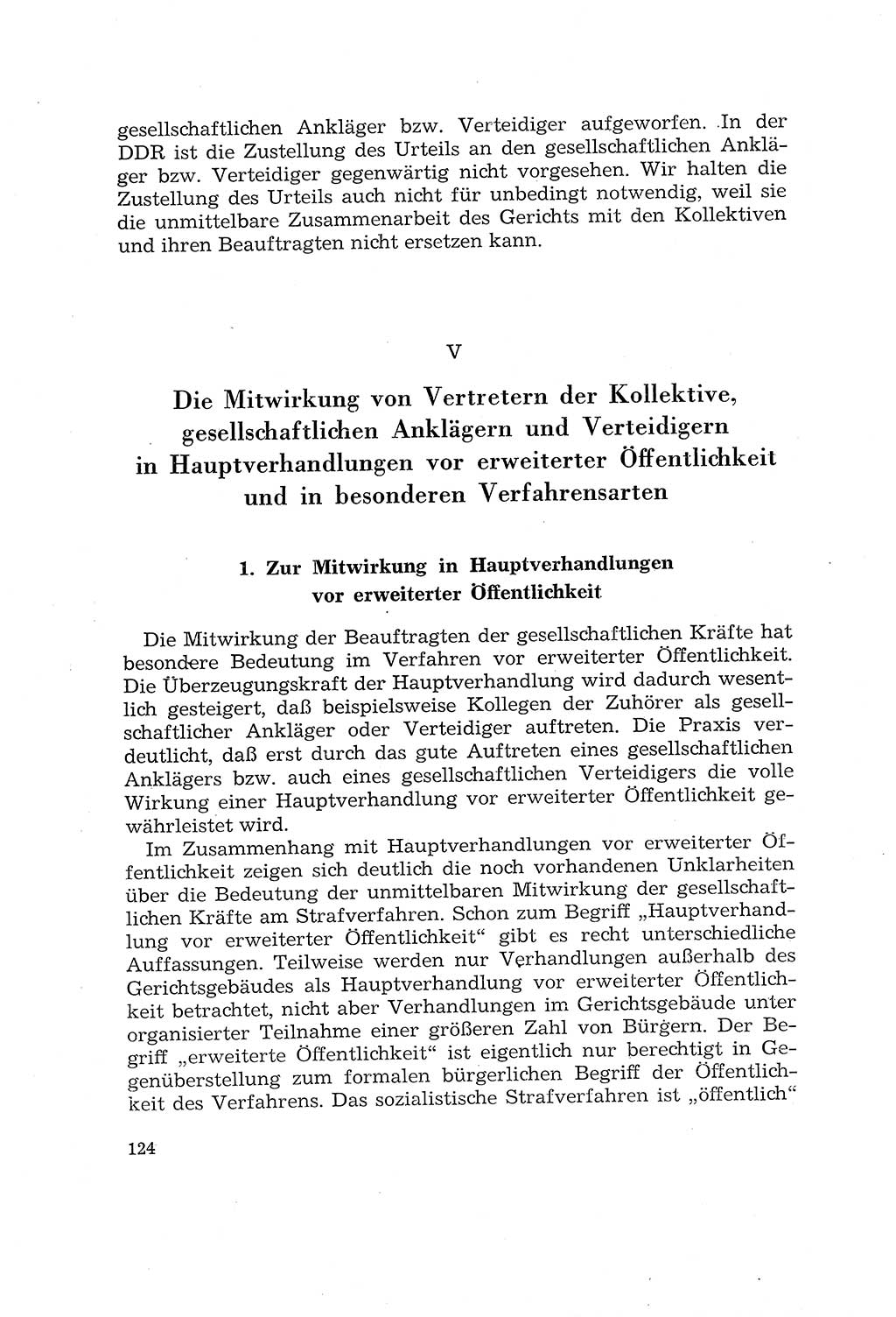 Die Mitwirkung der Werktätigen am Strafverfahren [Deutsche Demokratische Republik (DDR)] 1966, Seite 124 (Mitw. Str.-Verf. DDR 1966, S. 124)