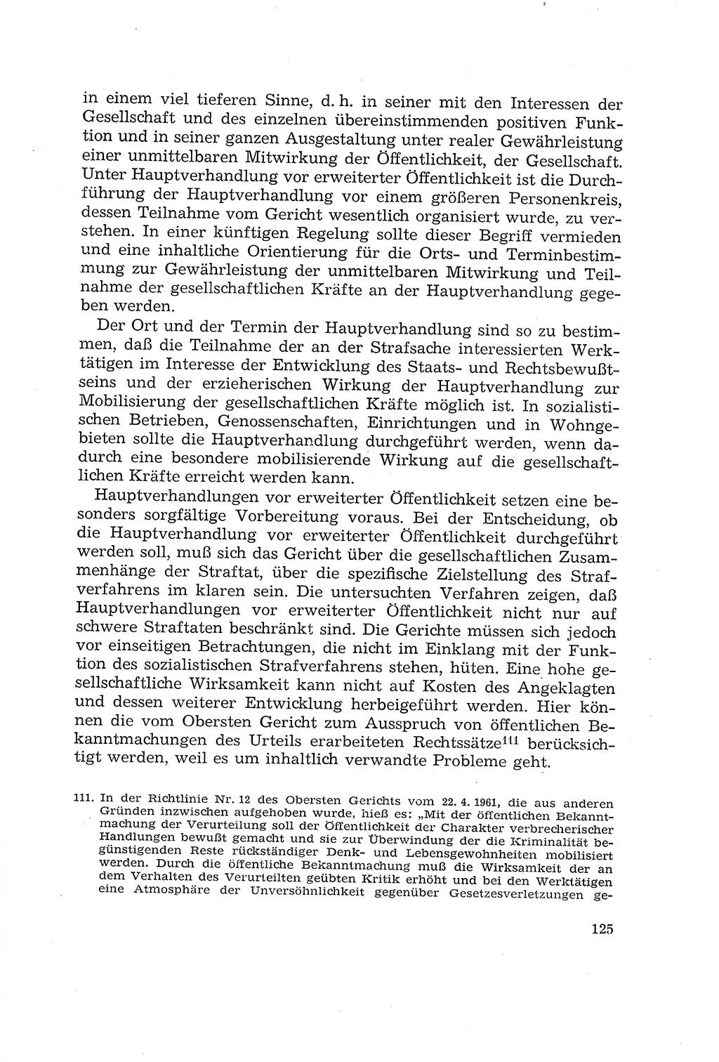 Die Mitwirkung der Werktätigen am Strafverfahren [Deutsche Demokratische Republik (DDR)] 1966, Seite 125 (Mitw. Str.-Verf. DDR 1966, S. 125)