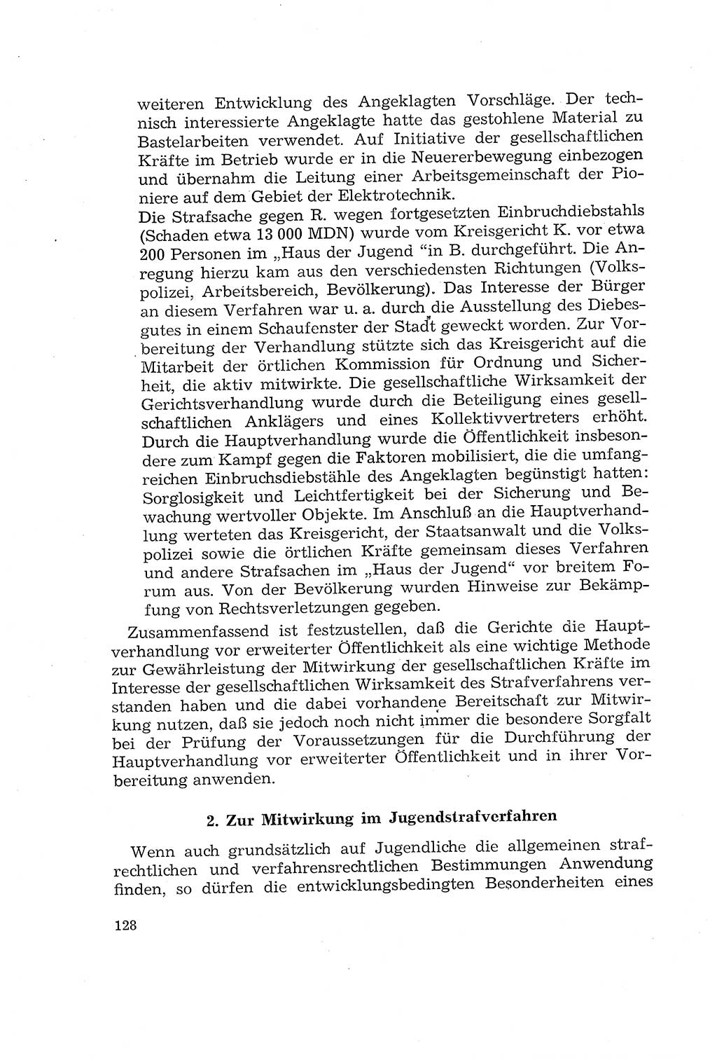 Die Mitwirkung der Werktätigen am Strafverfahren [Deutsche Demokratische Republik (DDR)] 1966, Seite 128 (Mitw. Str.-Verf. DDR 1966, S. 128)