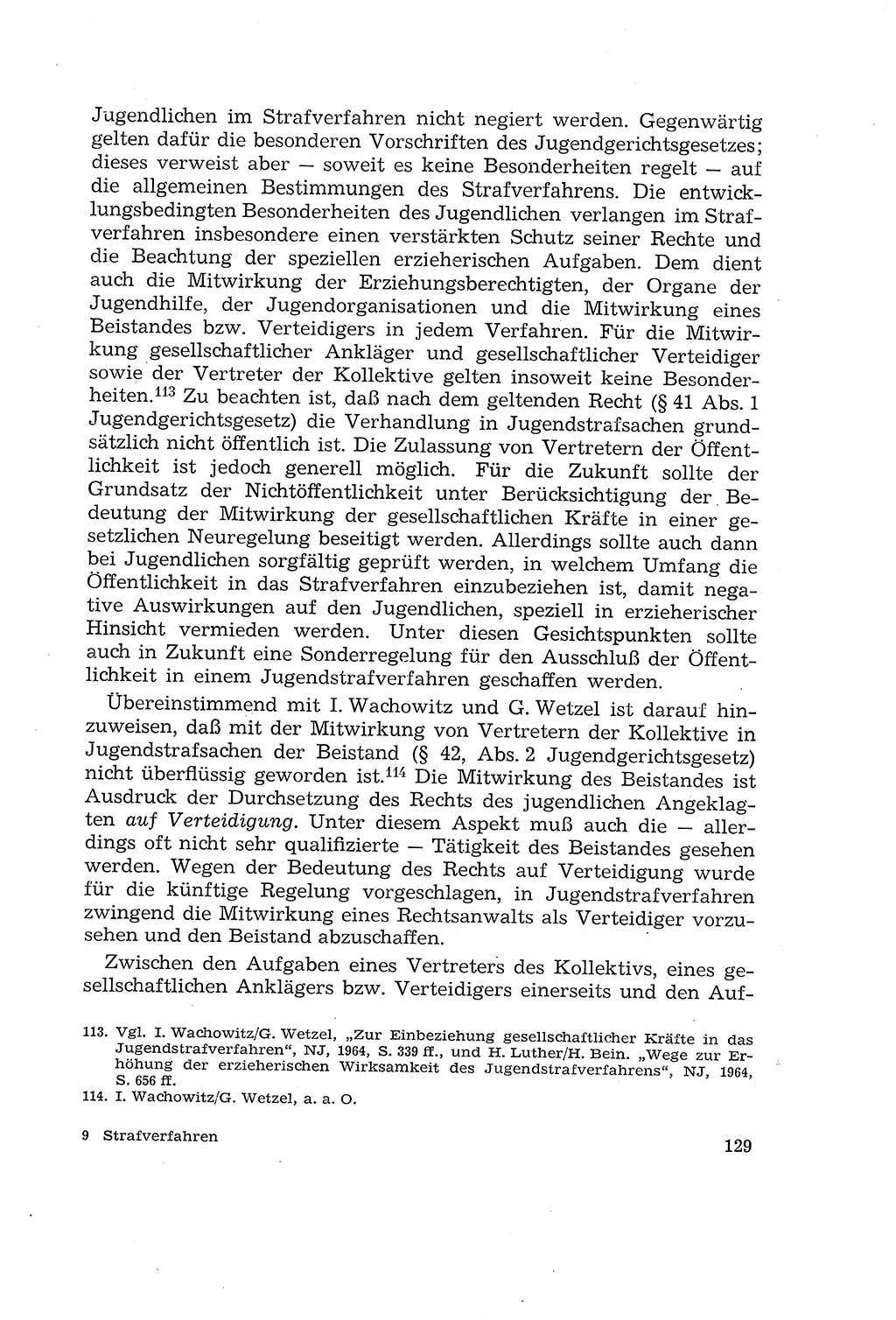 Die Mitwirkung der Werktätigen am Strafverfahren [Deutsche Demokratische Republik (DDR)] 1966, Seite 129 (Mitw. Str.-Verf. DDR 1966, S. 129)