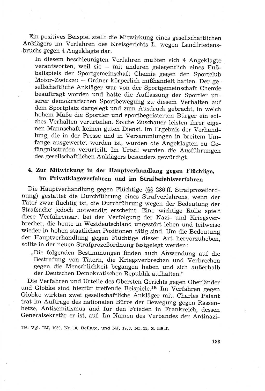 Die Mitwirkung der Werktätigen am Strafverfahren [Deutsche Demokratische Republik (DDR)] 1966, Seite 133 (Mitw. Str.-Verf. DDR 1966, S. 133)