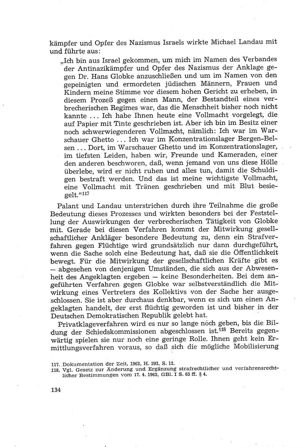 Die Mitwirkung der WerktÃ¤tigen am Strafverfahren [Deutsche Demokratische Republik (DDR)] 1966, Seite 134 (Mitw. Str.-Verf. DDR 1966, S. 134)