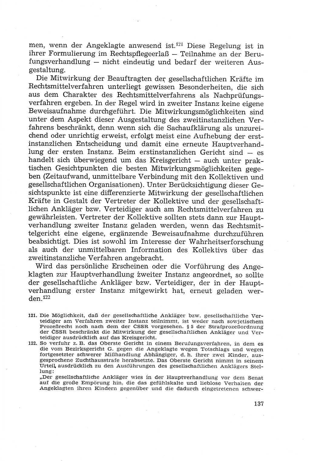 Die Mitwirkung der Werktätigen am Strafverfahren [Deutsche Demokratische Republik (DDR)] 1966, Seite 137 (Mitw. Str.-Verf. DDR 1966, S. 137)