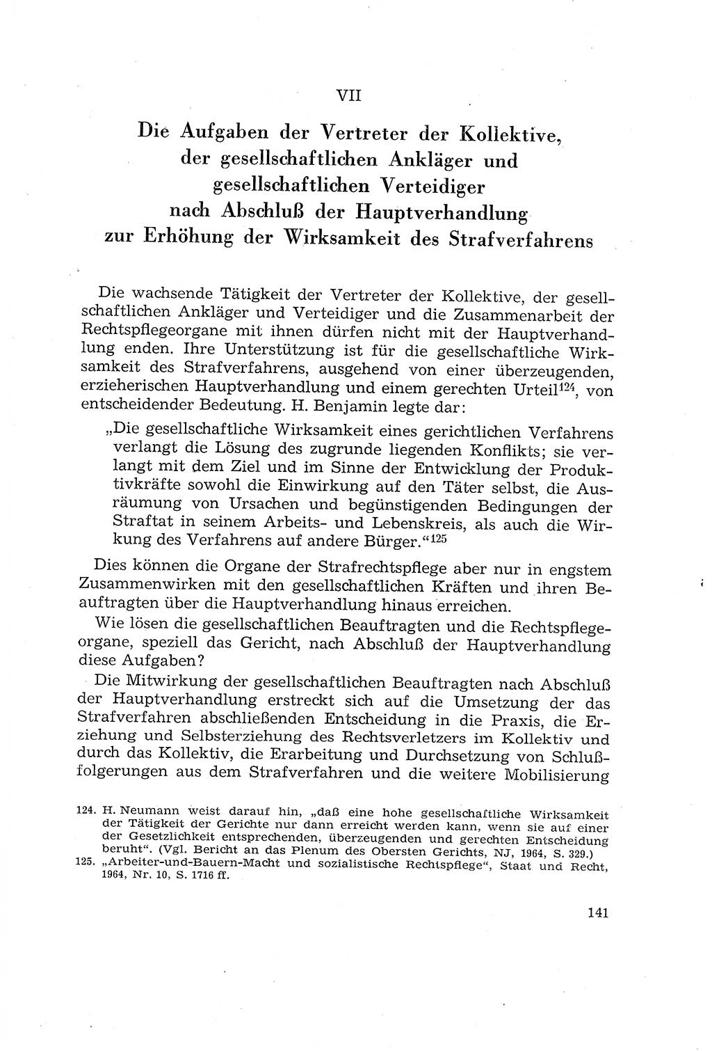 Die Mitwirkung der Werktätigen am Strafverfahren [Deutsche Demokratische Republik (DDR)] 1966, Seite 141 (Mitw. Str.-Verf. DDR 1966, S. 141)