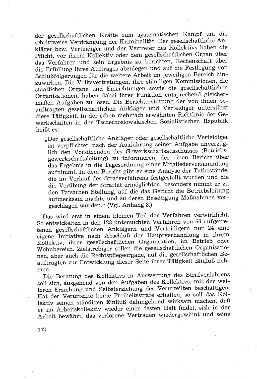 Die Mitwirkung der Werktätigen am Strafverfahren [Deutsche Demokratische Republik (DDR)] 1966, Seite 142 (Mitw. Str.-Verf. DDR 1966, S. 142)