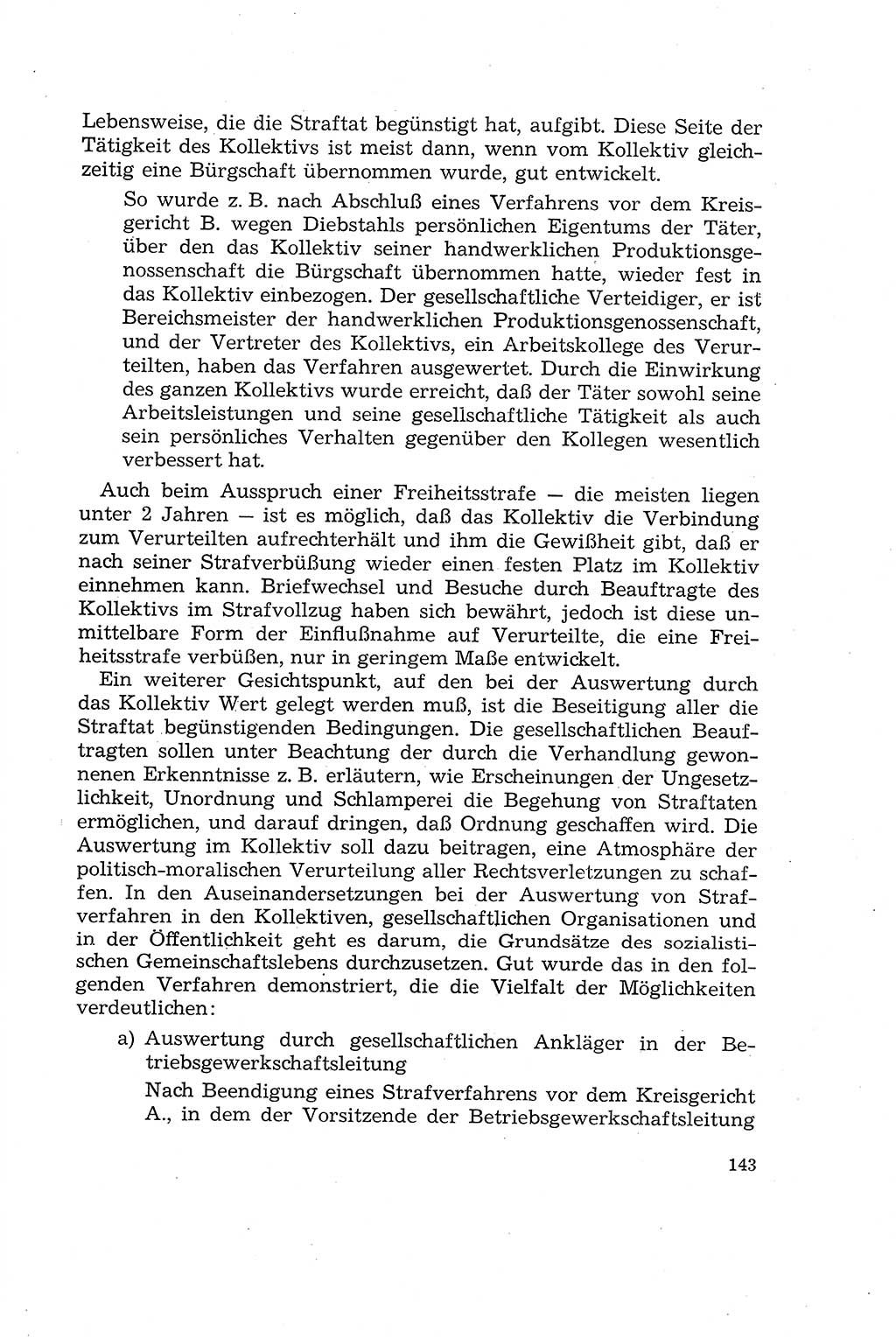 Die Mitwirkung der Werktätigen am Strafverfahren [Deutsche Demokratische Republik (DDR)] 1966, Seite 143 (Mitw. Str.-Verf. DDR 1966, S. 143)