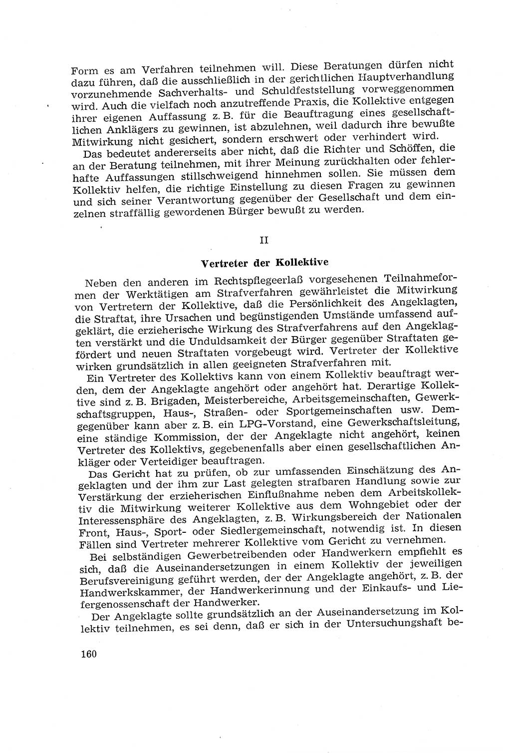 Die Mitwirkung der Werktätigen am Strafverfahren [Deutsche Demokratische Republik (DDR)] 1966, Seite 160 (Mitw. Str.-Verf. DDR 1966, S. 160)