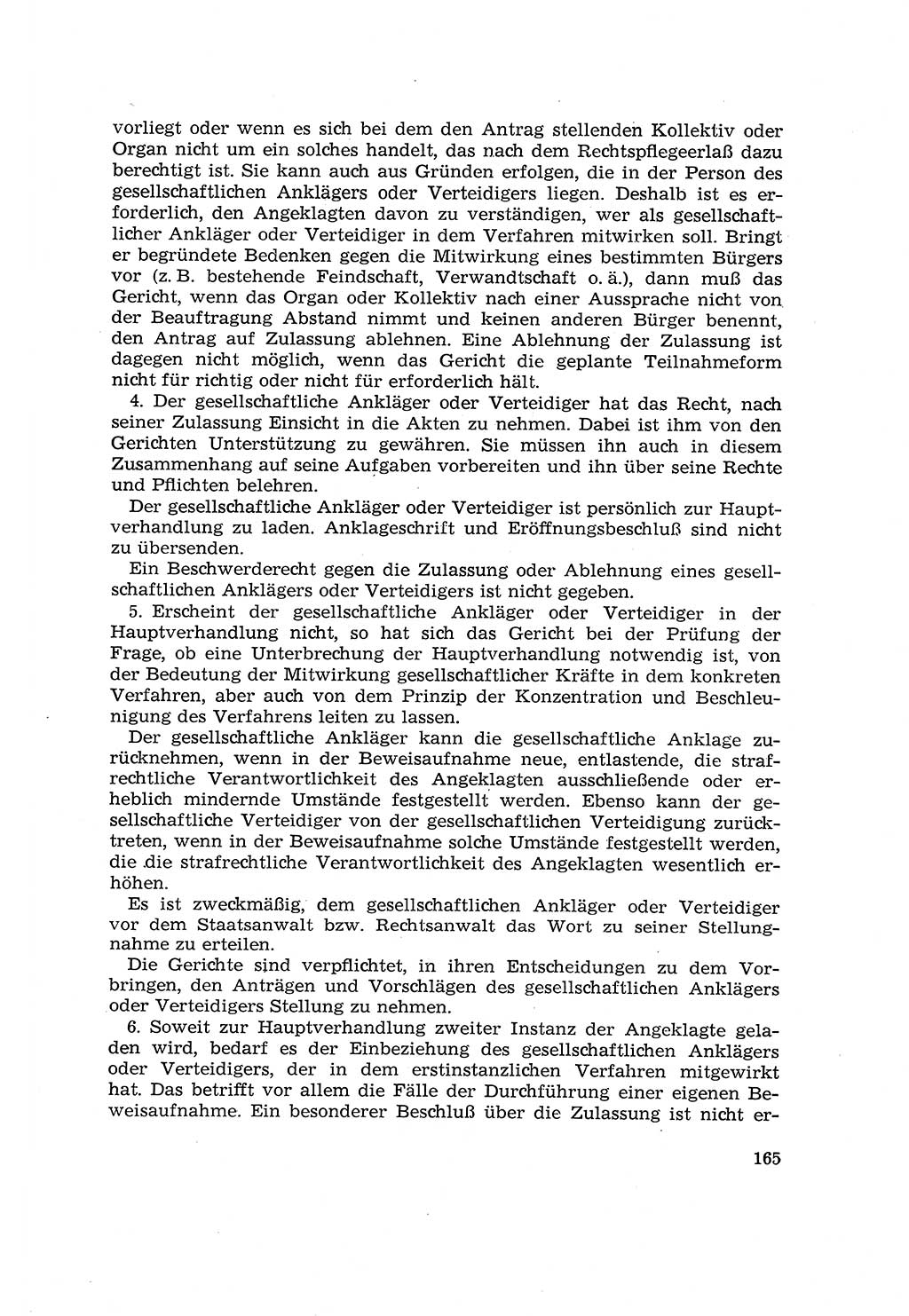 Die Mitwirkung der Werktätigen am Strafverfahren [Deutsche Demokratische Republik (DDR)] 1966, Seite 165 (Mitw. Str.-Verf. DDR 1966, S. 165)