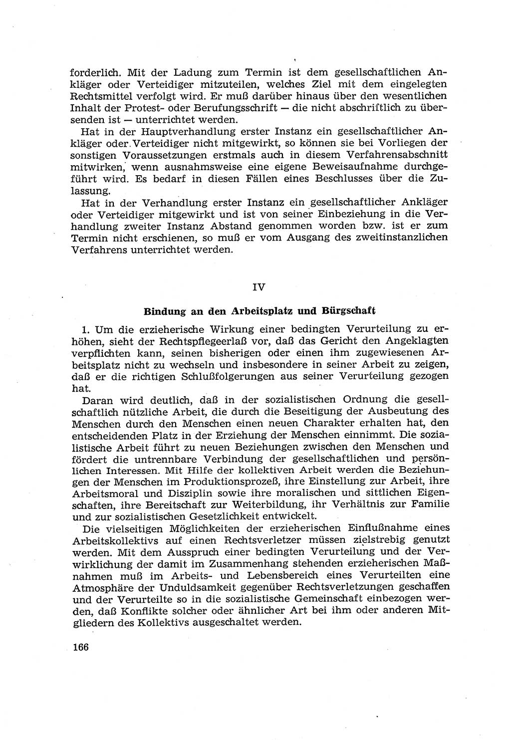 Die Mitwirkung der Werktätigen am Strafverfahren [Deutsche Demokratische Republik (DDR)] 1966, Seite 166 (Mitw. Str.-Verf. DDR 1966, S. 166)