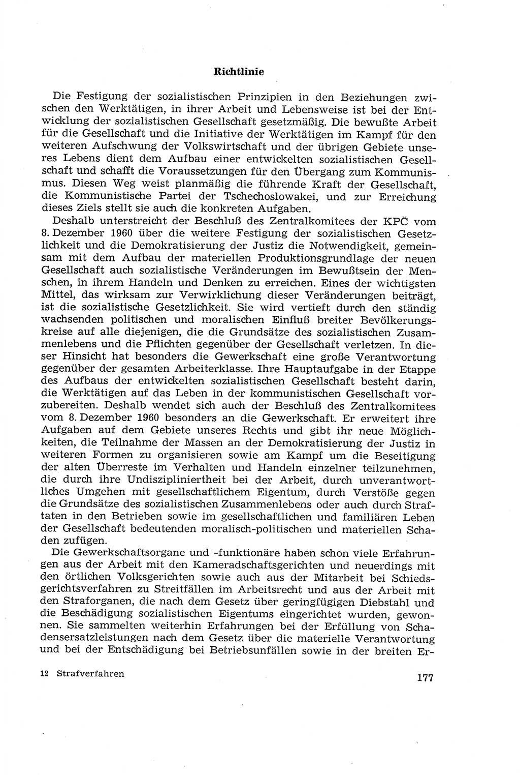 Die Mitwirkung der Werktätigen am Strafverfahren [Deutsche Demokratische Republik (DDR)] 1966, Seite 177 (Mitw. Str.-Verf. DDR 1966, S. 177)