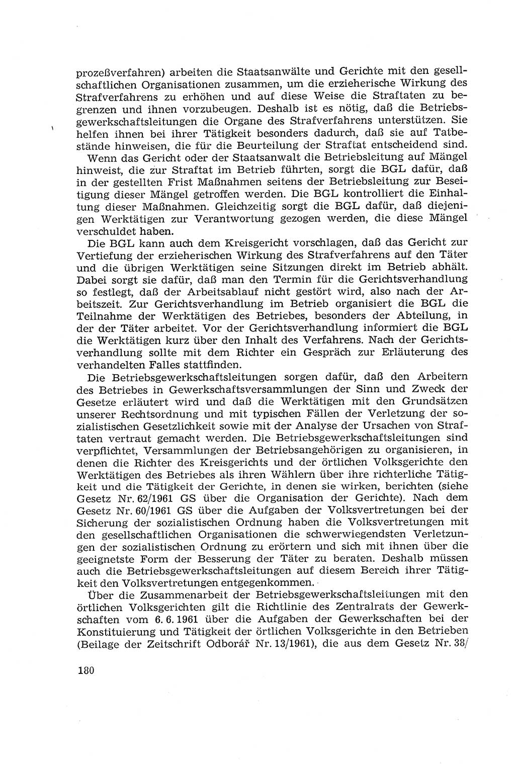 Die Mitwirkung der Werktätigen am Strafverfahren [Deutsche Demokratische Republik (DDR)] 1966, Seite 180 (Mitw. Str.-Verf. DDR 1966, S. 180)
