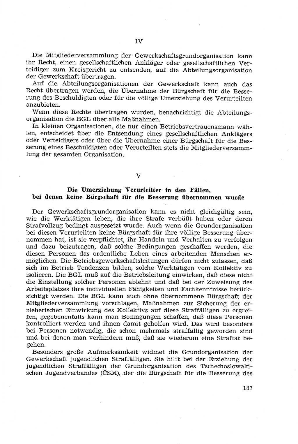 Die Mitwirkung der Werktätigen am Strafverfahren [Deutsche Demokratische Republik (DDR)] 1966, Seite 187 (Mitw. Str.-Verf. DDR 1966, S. 187)