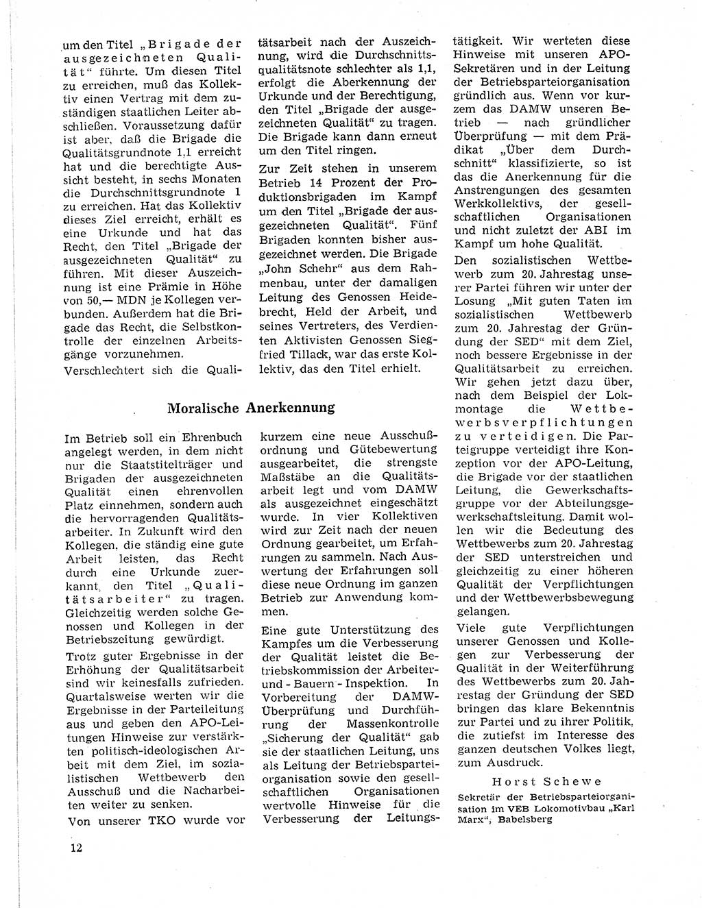 Neuer Weg (NW), Organ des Zentralkomitees (ZK) der SED (Sozialistische Einheitspartei Deutschlands) für Fragen des Parteilebens, 21. Jahrgang [Deutsche Demokratische Republik (DDR)] 1966, Seite 12 (NW ZK SED DDR 1966, S. 12)