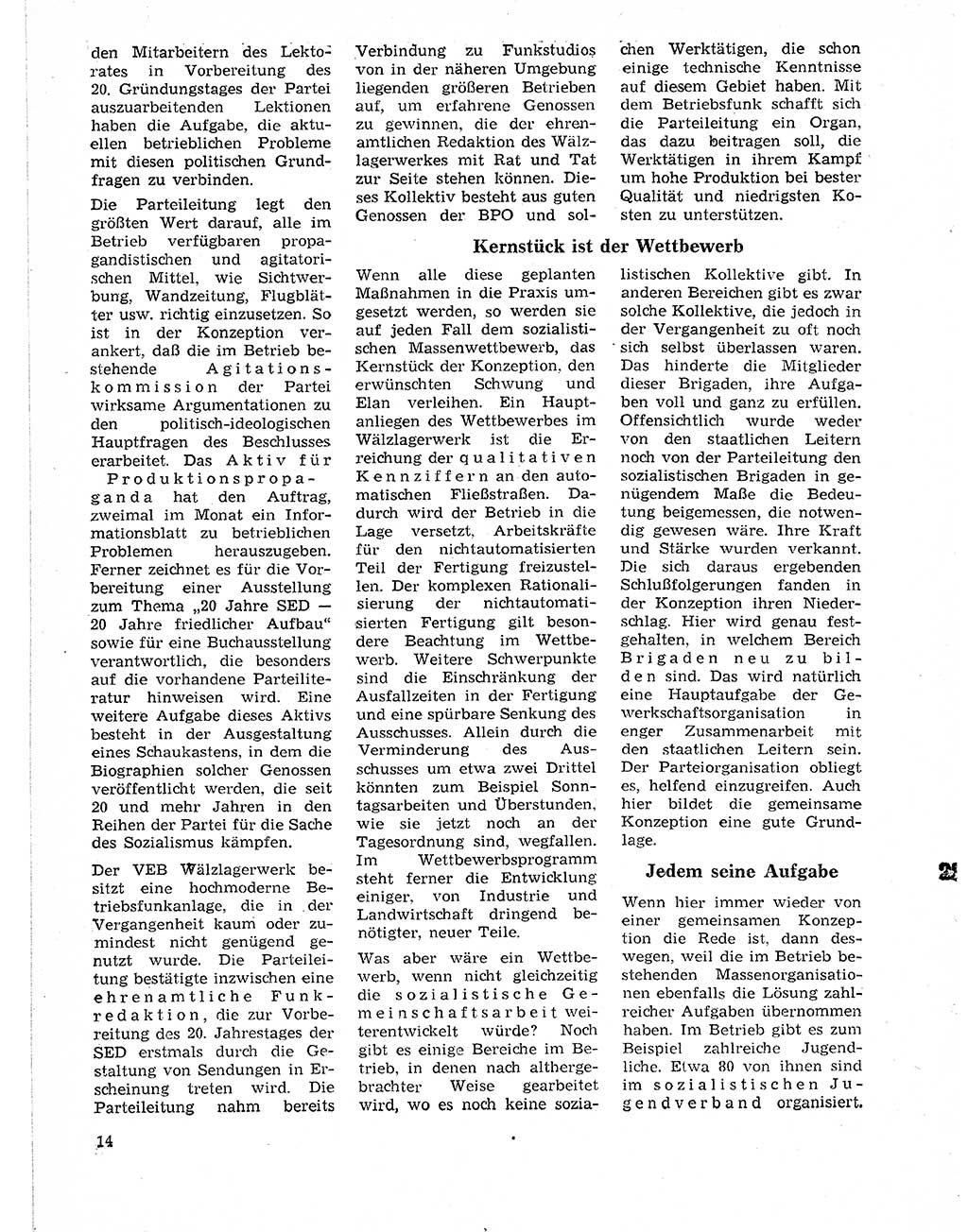 Neuer Weg (NW), Organ des Zentralkomitees (ZK) der SED (Sozialistische Einheitspartei Deutschlands) für Fragen des Parteilebens, 21. Jahrgang [Deutsche Demokratische Republik (DDR)] 1966, Seite 14 (NW ZK SED DDR 1966, S. 14)