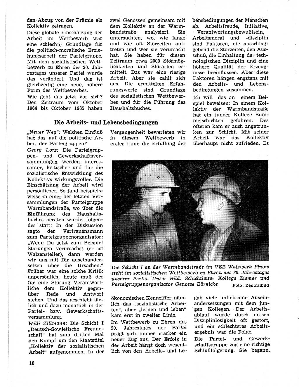 Neuer Weg (NW), Organ des Zentralkomitees (ZK) der SED (Sozialistische Einheitspartei Deutschlands) für Fragen des Parteilebens, 21. Jahrgang [Deutsche Demokratische Republik (DDR)] 1966, Seite 18 (NW ZK SED DDR 1966, S. 18)