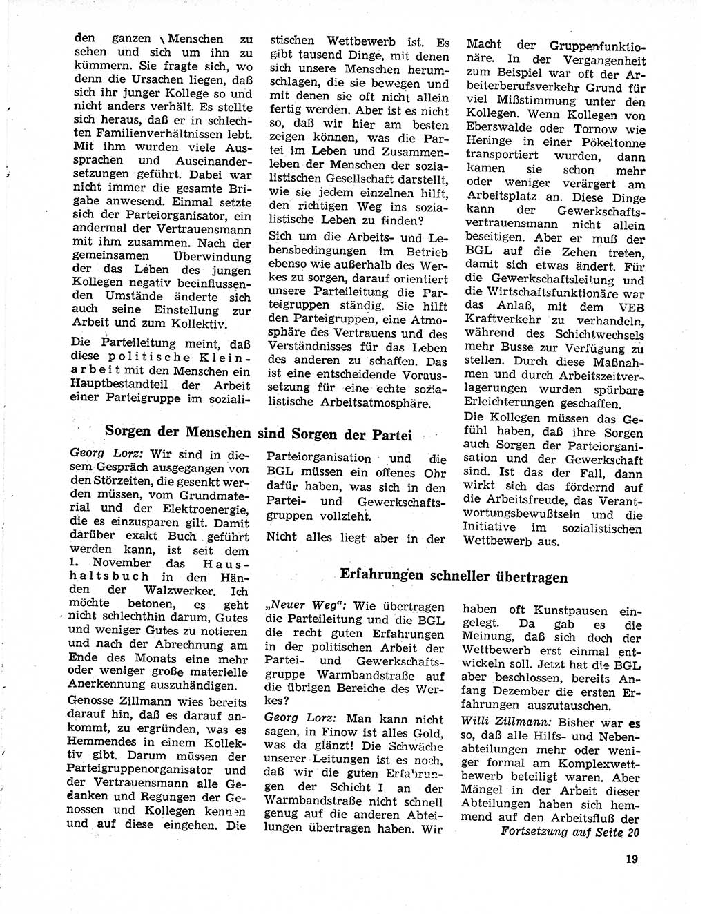 Neuer Weg (NW), Organ des Zentralkomitees (ZK) der SED (Sozialistische Einheitspartei Deutschlands) für Fragen des Parteilebens, 21. Jahrgang [Deutsche Demokratische Republik (DDR)] 1966, Seite 19 (NW ZK SED DDR 1966, S. 19)