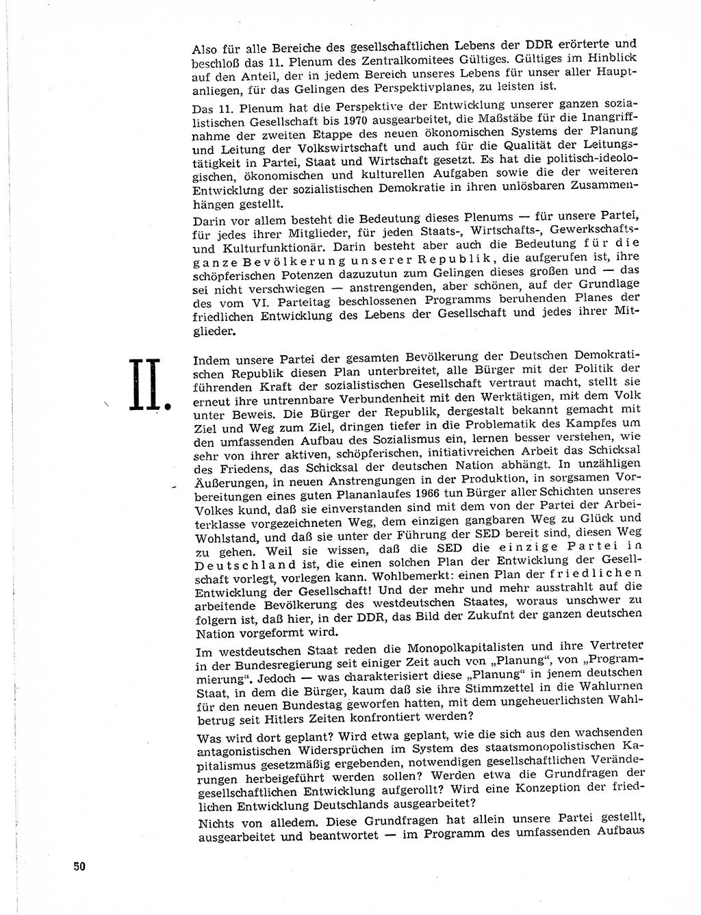 Neuer Weg (NW), Organ des Zentralkomitees (ZK) der SED (Sozialistische Einheitspartei Deutschlands) für Fragen des Parteilebens, 21. Jahrgang [Deutsche Demokratische Republik (DDR)] 1966, Seite 50 (NW ZK SED DDR 1966, S. 50)