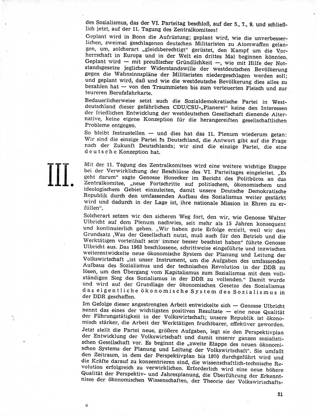Neuer Weg (NW), Organ des Zentralkomitees (ZK) der SED (Sozialistische Einheitspartei Deutschlands) für Fragen des Parteilebens, 21. Jahrgang [Deutsche Demokratische Republik (DDR)] 1966, Seite 51 (NW ZK SED DDR 1966, S. 51)
