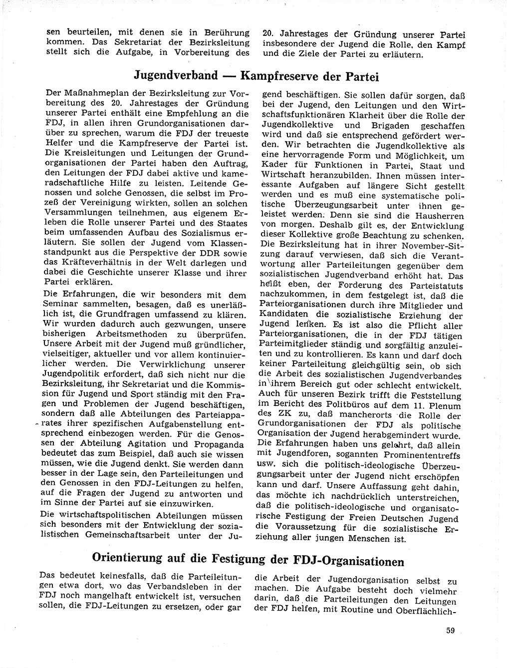 Neuer Weg (NW), Organ des Zentralkomitees (ZK) der SED (Sozialistische Einheitspartei Deutschlands) für Fragen des Parteilebens, 21. Jahrgang [Deutsche Demokratische Republik (DDR)] 1966, Seite 59 (NW ZK SED DDR 1966, S. 59)