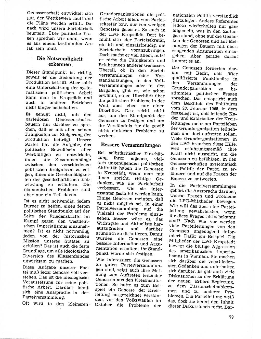Neuer Weg (NW), Organ des Zentralkomitees (ZK) der SED (Sozialistische Einheitspartei Deutschlands) für Fragen des Parteilebens, 21. Jahrgang [Deutsche Demokratische Republik (DDR)] 1966, Seite 79 (NW ZK SED DDR 1966, S. 79)