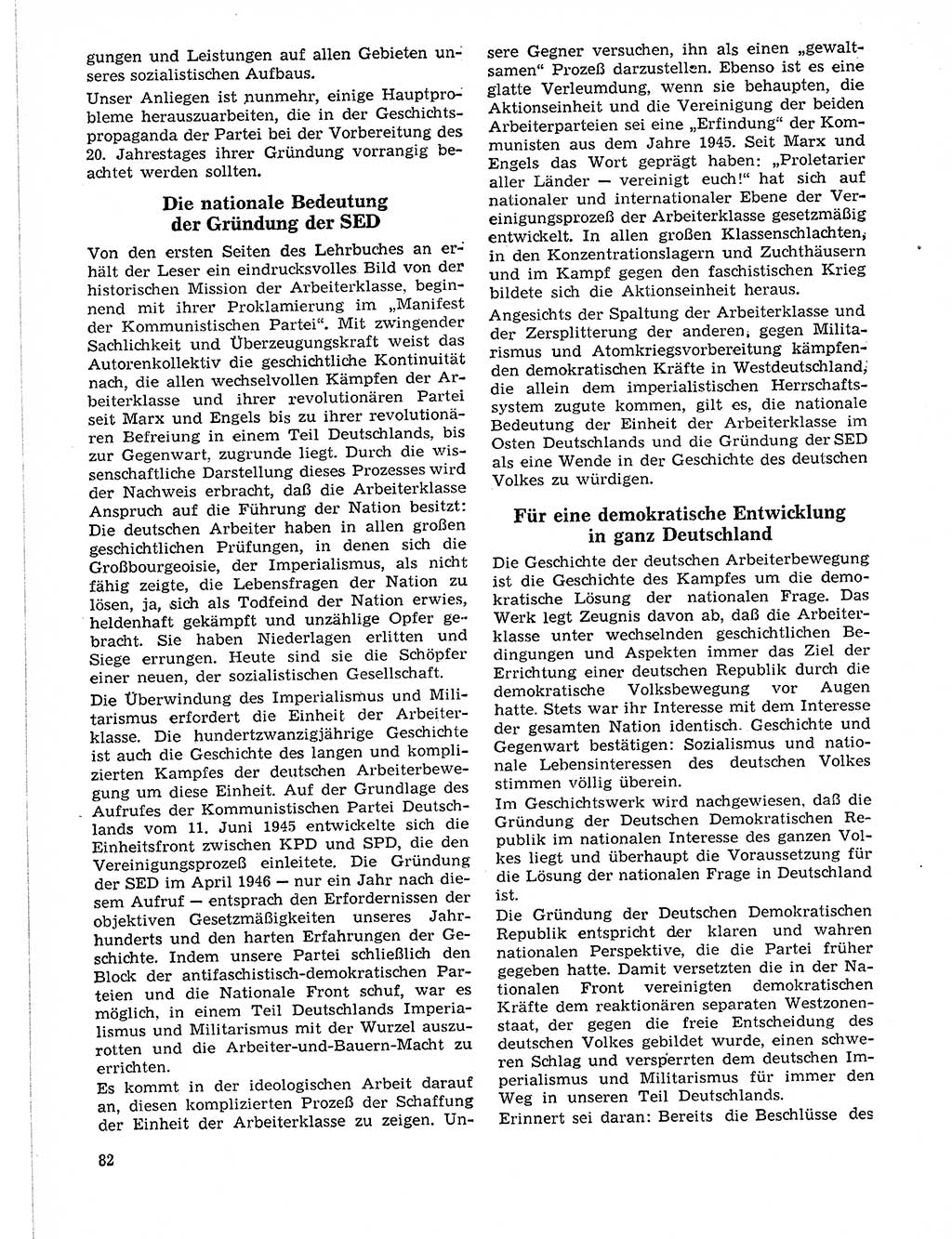 Neuer Weg (NW), Organ des Zentralkomitees (ZK) der SED (Sozialistische Einheitspartei Deutschlands) für Fragen des Parteilebens, 21. Jahrgang [Deutsche Demokratische Republik (DDR)] 1966, Seite 82 (NW ZK SED DDR 1966, S. 82)