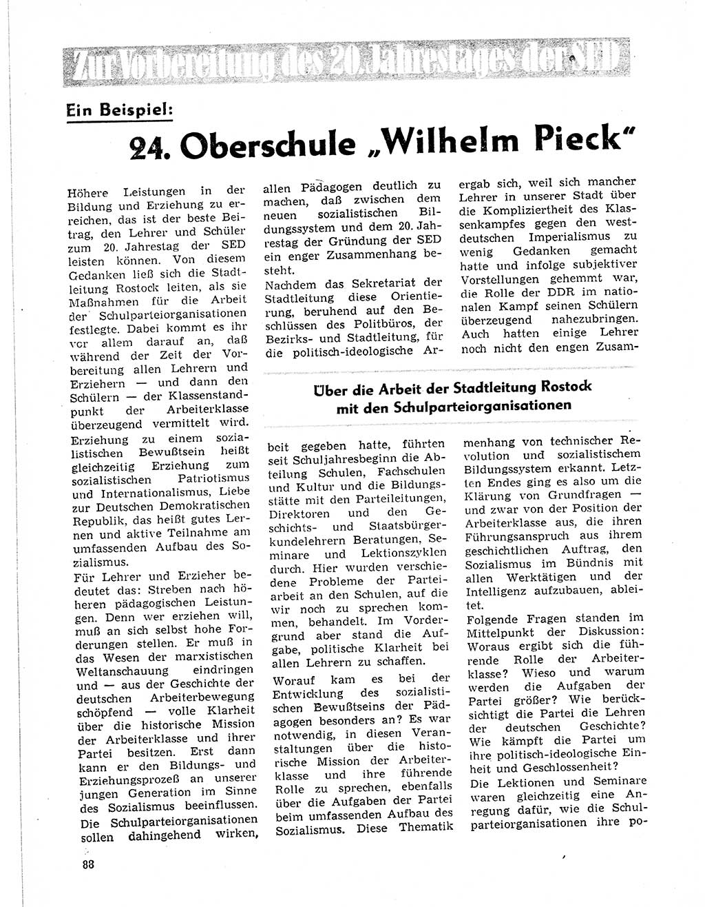 Neuer Weg (NW), Organ des Zentralkomitees (ZK) der SED (Sozialistische Einheitspartei Deutschlands) für Fragen des Parteilebens, 21. Jahrgang [Deutsche Demokratische Republik (DDR)] 1966, Seite 88 (NW ZK SED DDR 1966, S. 88)