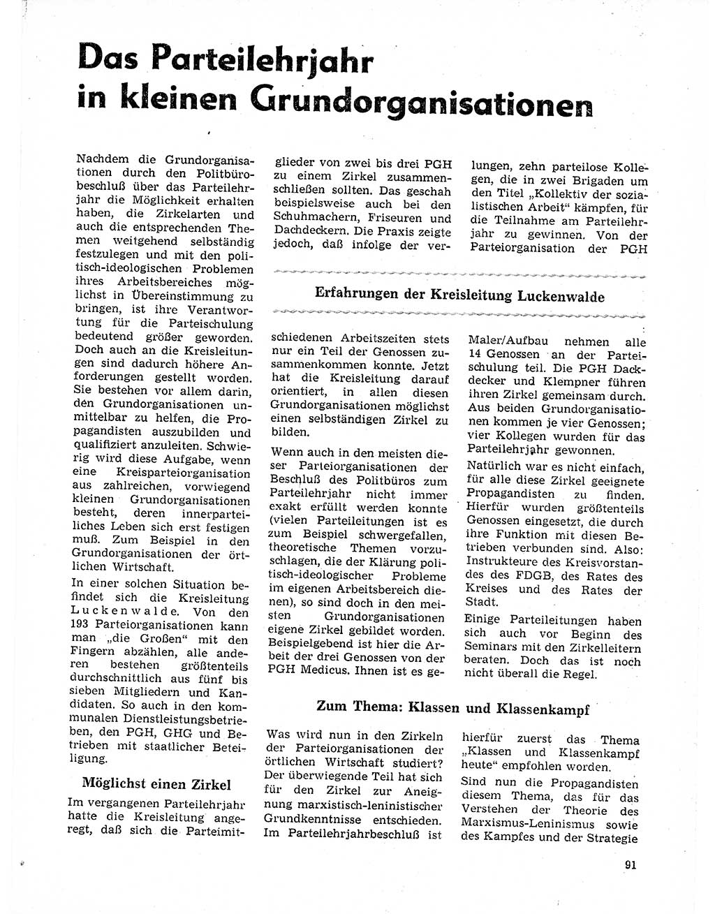Neuer Weg (NW), Organ des Zentralkomitees (ZK) der SED (Sozialistische Einheitspartei Deutschlands) für Fragen des Parteilebens, 21. Jahrgang [Deutsche Demokratische Republik (DDR)] 1966, Seite 91 (NW ZK SED DDR 1966, S. 91)