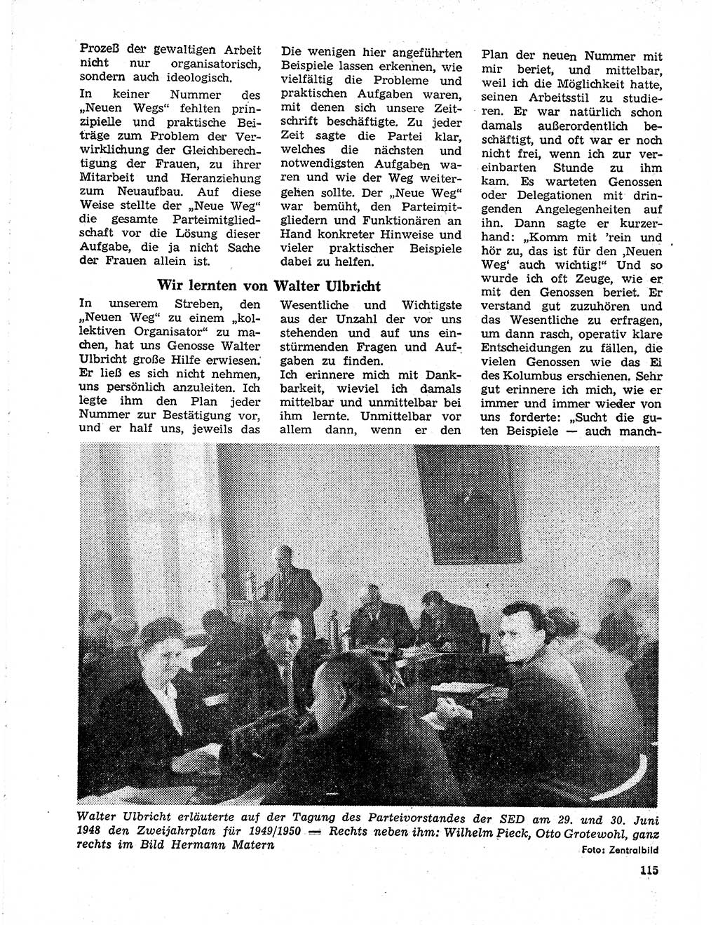 Neuer Weg (NW), Organ des Zentralkomitees (ZK) der SED (Sozialistische Einheitspartei Deutschlands) für Fragen des Parteilebens, 21. Jahrgang [Deutsche Demokratische Republik (DDR)] 1966, Seite 115 (NW ZK SED DDR 1966, S. 115)