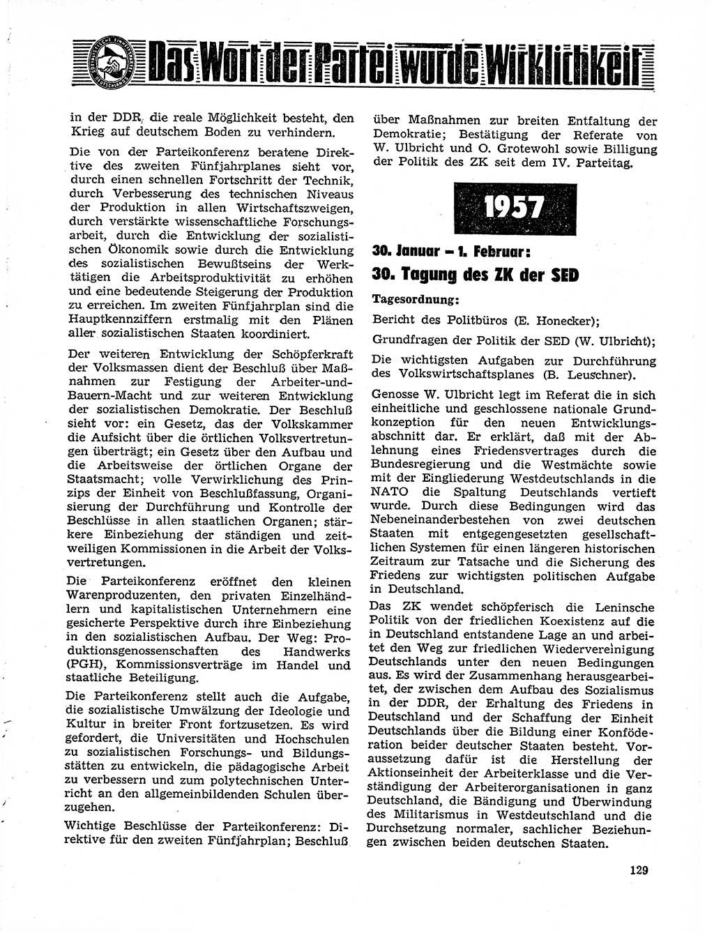 Neuer Weg (NW), Organ des Zentralkomitees (ZK) der SED (Sozialistische Einheitspartei Deutschlands) für Fragen des Parteilebens, 21. Jahrgang [Deutsche Demokratische Republik (DDR)] 1966, Seite 129 (NW ZK SED DDR 1966, S. 129)
