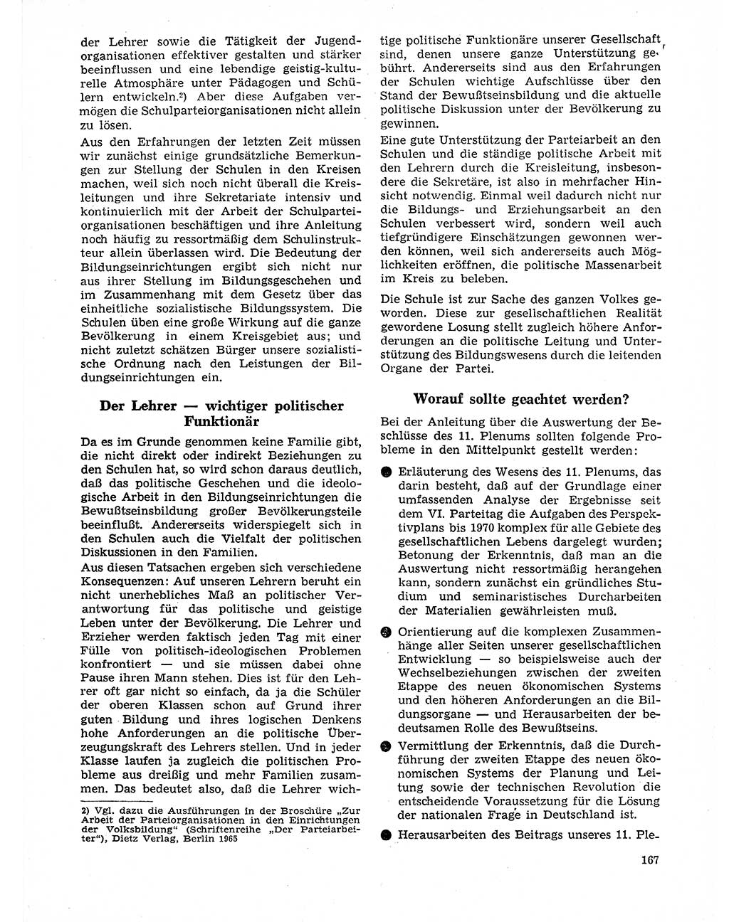 Neuer Weg (NW), Organ des Zentralkomitees (ZK) der SED (Sozialistische Einheitspartei Deutschlands) für Fragen des Parteilebens, 21. Jahrgang [Deutsche Demokratische Republik (DDR)] 1966, Seite 167 (NW ZK SED DDR 1966, S. 167)