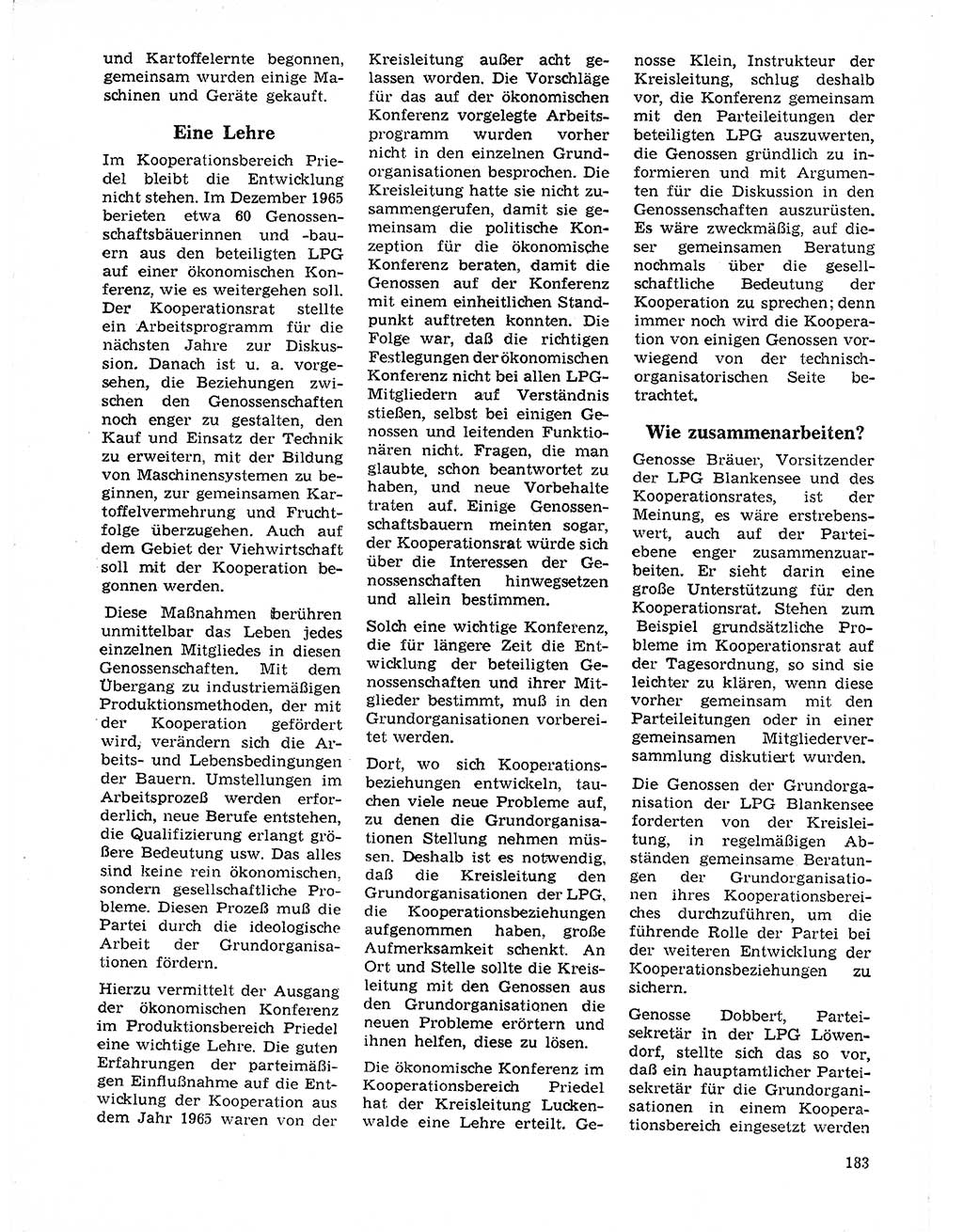 Neuer Weg (NW), Organ des Zentralkomitees (ZK) der SED (Sozialistische Einheitspartei Deutschlands) für Fragen des Parteilebens, 21. Jahrgang [Deutsche Demokratische Republik (DDR)] 1966, Seite 183 (NW ZK SED DDR 1966, S. 183)