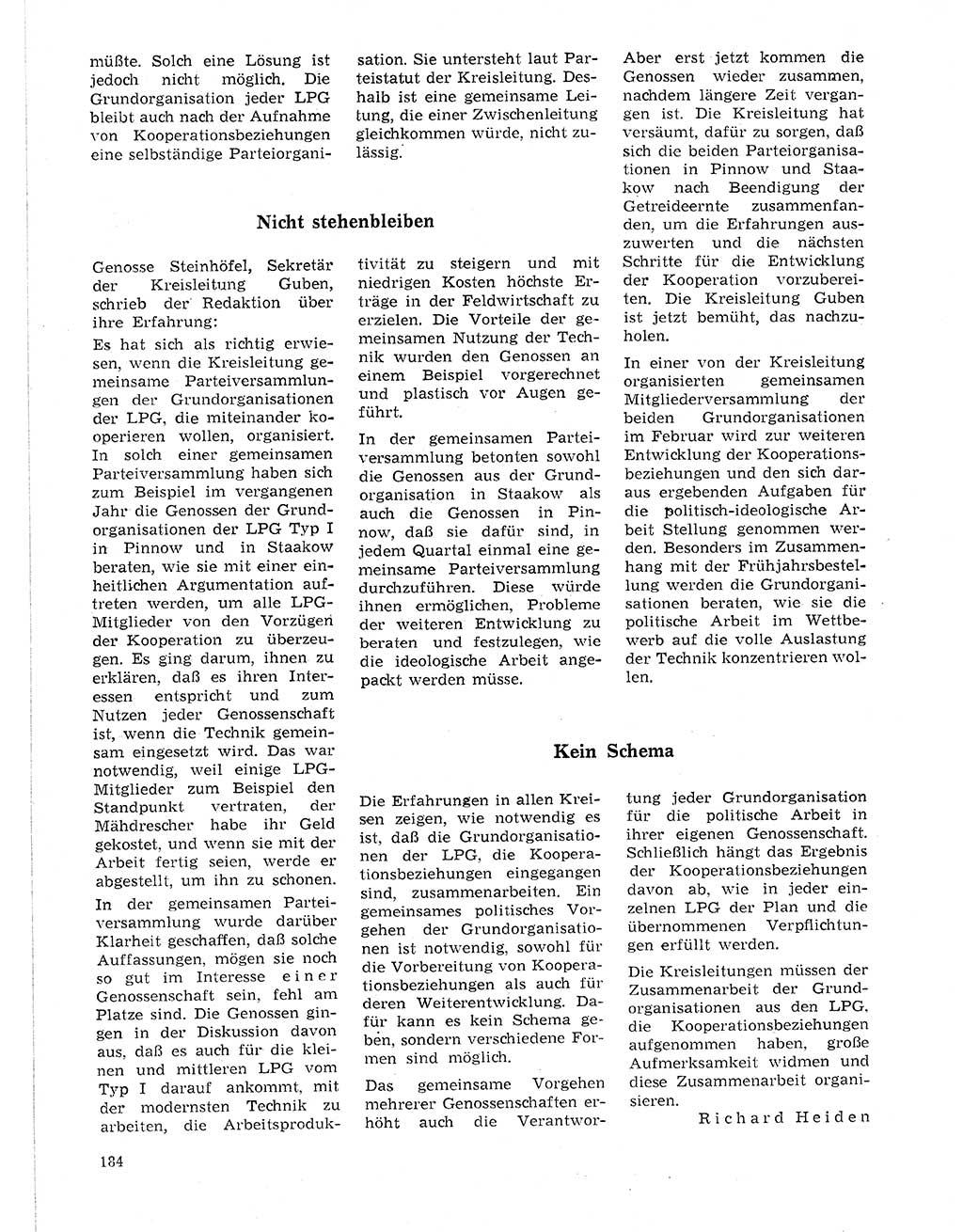 Neuer Weg (NW), Organ des Zentralkomitees (ZK) der SED (Sozialistische Einheitspartei Deutschlands) für Fragen des Parteilebens, 21. Jahrgang [Deutsche Demokratische Republik (DDR)] 1966, Seite 184 (NW ZK SED DDR 1966, S. 184)