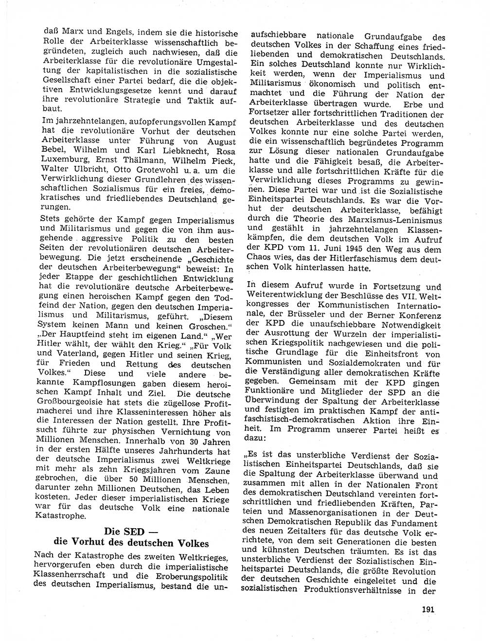 Neuer Weg (NW), Organ des Zentralkomitees (ZK) der SED (Sozialistische Einheitspartei Deutschlands) für Fragen des Parteilebens, 21. Jahrgang [Deutsche Demokratische Republik (DDR)] 1966, Seite 191 (NW ZK SED DDR 1966, S. 191)