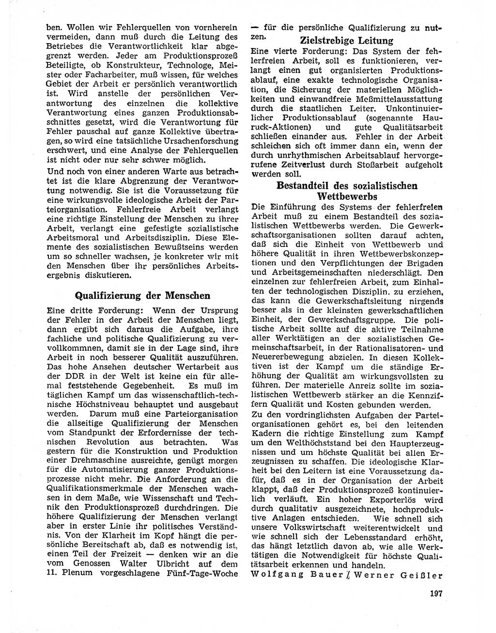 Neuer Weg (NW), Organ des Zentralkomitees (ZK) der SED (Sozialistische Einheitspartei Deutschlands) für Fragen des Parteilebens, 21. Jahrgang [Deutsche Demokratische Republik (DDR)] 1966, Seite 197 (NW ZK SED DDR 1966, S. 197)