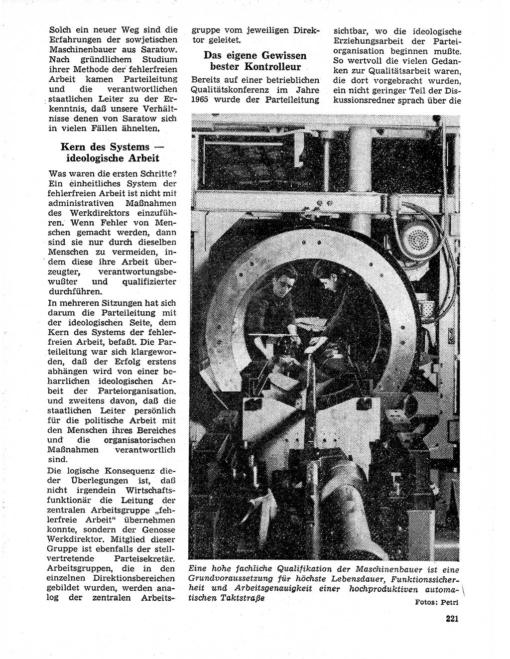 Neuer Weg (NW), Organ des Zentralkomitees (ZK) der SED (Sozialistische Einheitspartei Deutschlands) für Fragen des Parteilebens, 21. Jahrgang [Deutsche Demokratische Republik (DDR)] 1966, Seite 221 (NW ZK SED DDR 1966, S. 221)