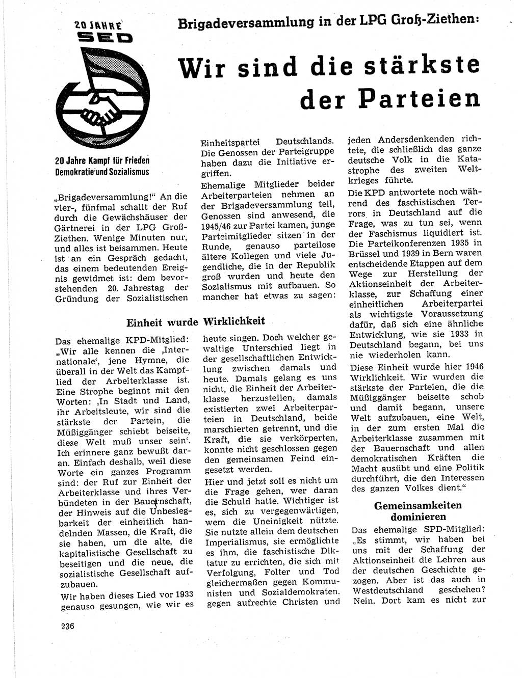 Neuer Weg (NW), Organ des Zentralkomitees (ZK) der SED (Sozialistische Einheitspartei Deutschlands) für Fragen des Parteilebens, 21. Jahrgang [Deutsche Demokratische Republik (DDR)] 1966, Seite 236 (NW ZK SED DDR 1966, S. 236)