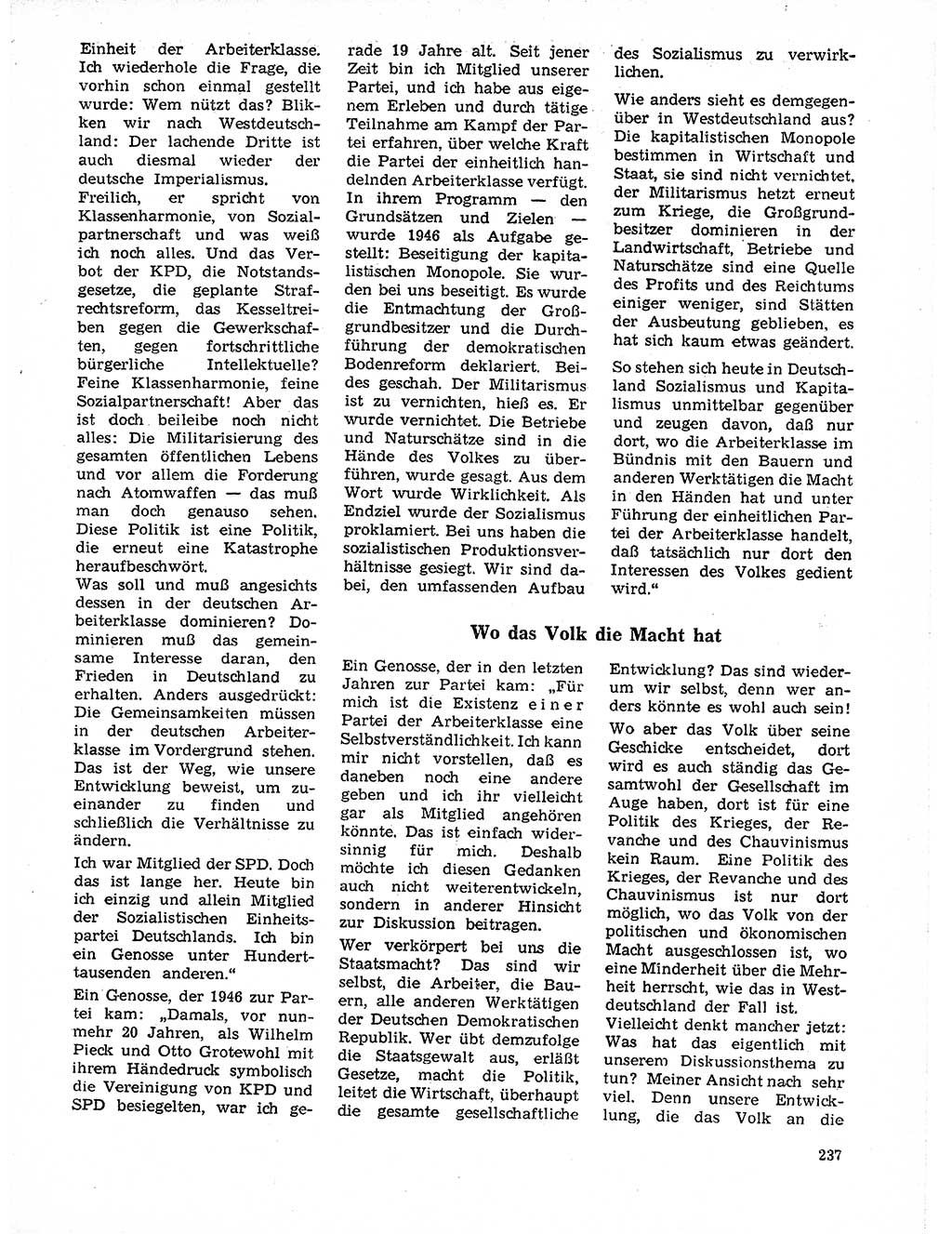 Neuer Weg (NW), Organ des Zentralkomitees (ZK) der SED (Sozialistische Einheitspartei Deutschlands) für Fragen des Parteilebens, 21. Jahrgang [Deutsche Demokratische Republik (DDR)] 1966, Seite 237 (NW ZK SED DDR 1966, S. 237)
