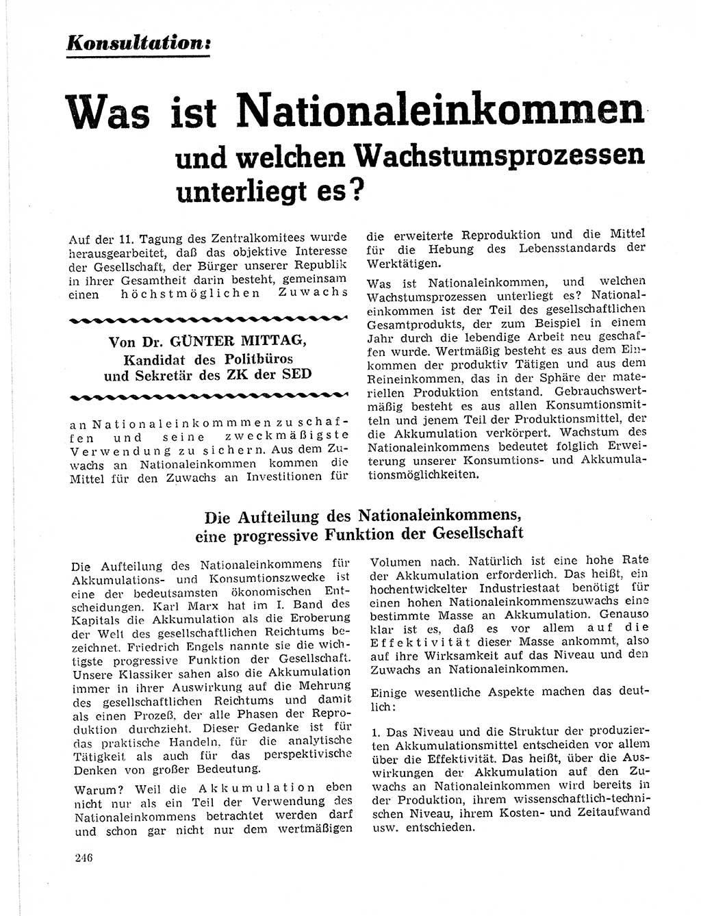 Neuer Weg (NW), Organ des Zentralkomitees (ZK) der SED (Sozialistische Einheitspartei Deutschlands) für Fragen des Parteilebens, 21. Jahrgang [Deutsche Demokratische Republik (DDR)] 1966, Seite 246 (NW ZK SED DDR 1966, S. 246)