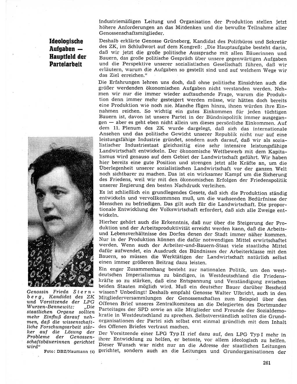 Neuer Weg (NW), Organ des Zentralkomitees (ZK) der SED (Sozialistische Einheitspartei Deutschlands) für Fragen des Parteilebens, 21. Jahrgang [Deutsche Demokratische Republik (DDR)] 1966, Seite 261 (NW ZK SED DDR 1966, S. 261)