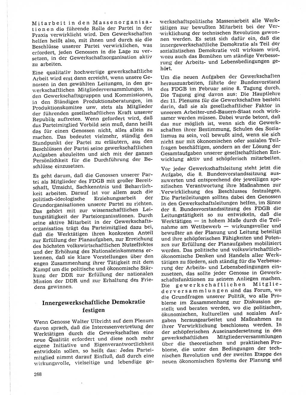 Neuer Weg (NW), Organ des Zentralkomitees (ZK) der SED (Sozialistische Einheitspartei Deutschlands) für Fragen des Parteilebens, 21. Jahrgang [Deutsche Demokratische Republik (DDR)] 1966, Seite 268 (NW ZK SED DDR 1966, S. 268)