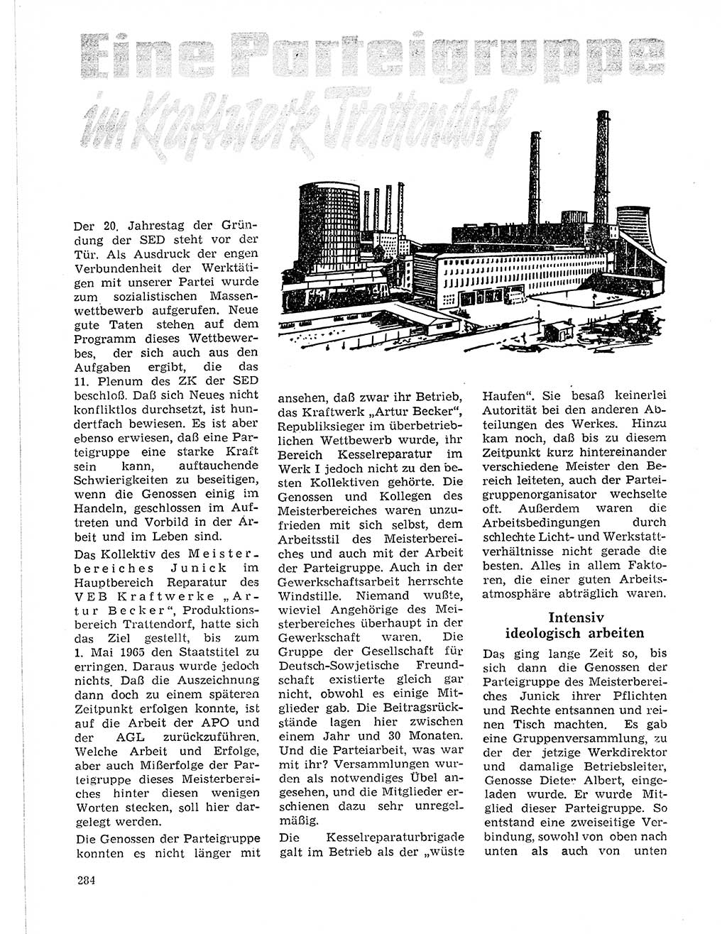 Neuer Weg (NW), Organ des Zentralkomitees (ZK) der SED (Sozialistische Einheitspartei Deutschlands) für Fragen des Parteilebens, 21. Jahrgang [Deutsche Demokratische Republik (DDR)] 1966, Seite 284 (NW ZK SED DDR 1966, S. 284)