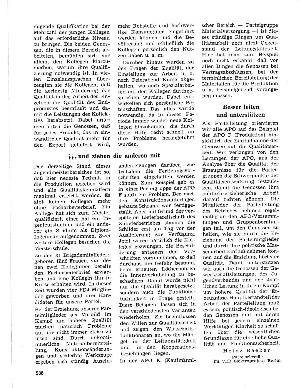 Neuer Weg (NW), Organ des Zentralkomitees (ZK) der SED (Sozialistische Einheitspartei Deutschlands) für Fragen des Parteilebens, 21. Jahrgang [Deutsche Demokratische Republik (DDR)] 1966, Seite 288 (NW ZK SED DDR 1966, S. 288)