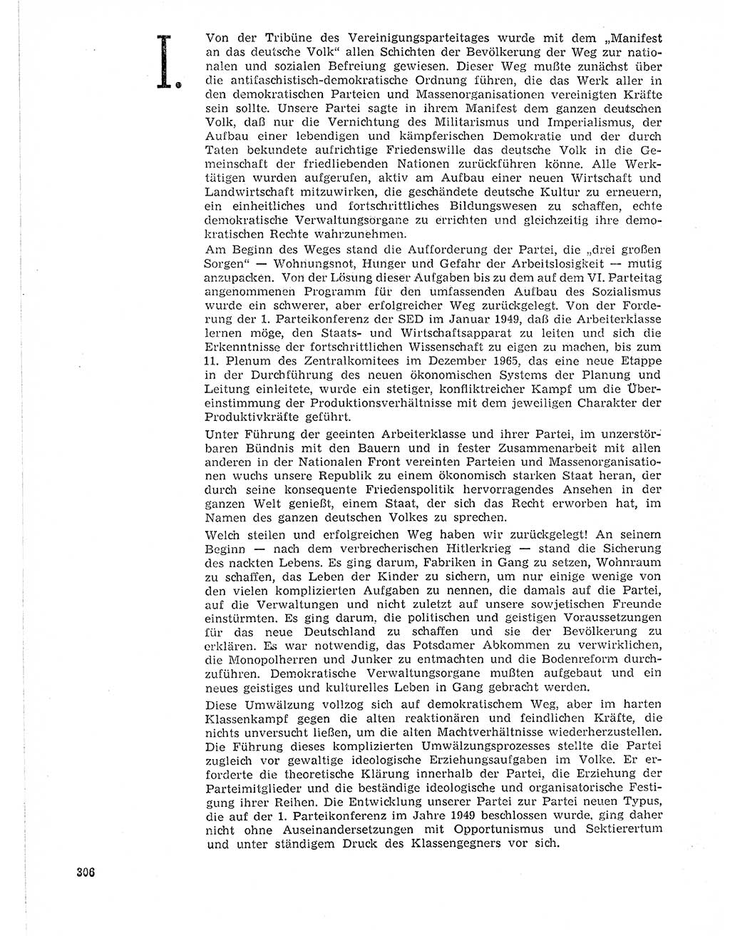 Neuer Weg (NW), Organ des Zentralkomitees (ZK) der SED (Sozialistische Einheitspartei Deutschlands) für Fragen des Parteilebens, 21. Jahrgang [Deutsche Demokratische Republik (DDR)] 1966, Seite 306 (NW ZK SED DDR 1966, S. 306)