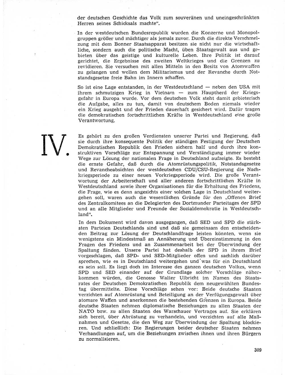 Neuer Weg (NW), Organ des Zentralkomitees (ZK) der SED (Sozialistische Einheitspartei Deutschlands) für Fragen des Parteilebens, 21. Jahrgang [Deutsche Demokratische Republik (DDR)] 1966, Seite 309 (NW ZK SED DDR 1966, S. 309)